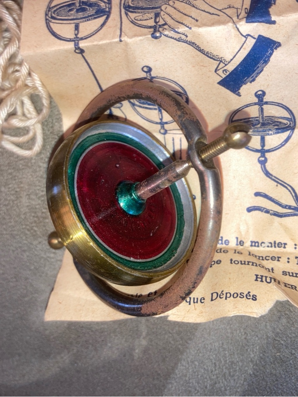 Vintage toy Gyroscope made in France original box with instructions